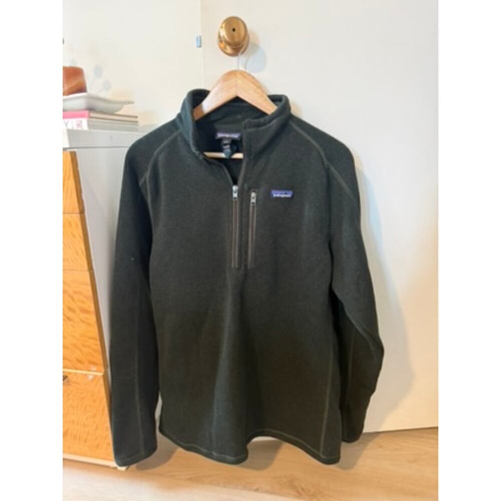 ✨ Patagonia 1/4 Zip Fleece Pullover Dark Green Men's Large Outdoor